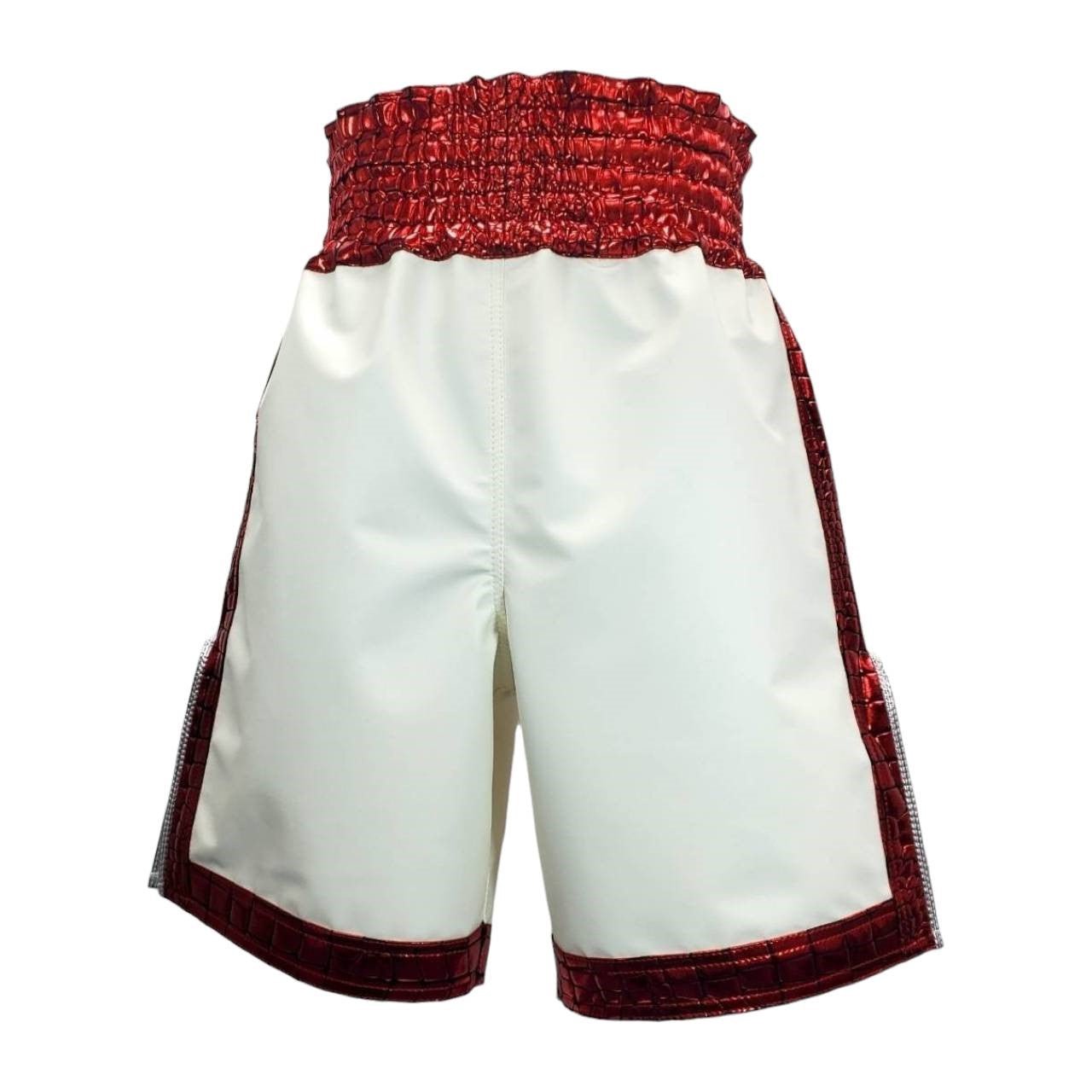 Crocodile line MODEL boxing shorts [White✕Red] – FUEGO Global