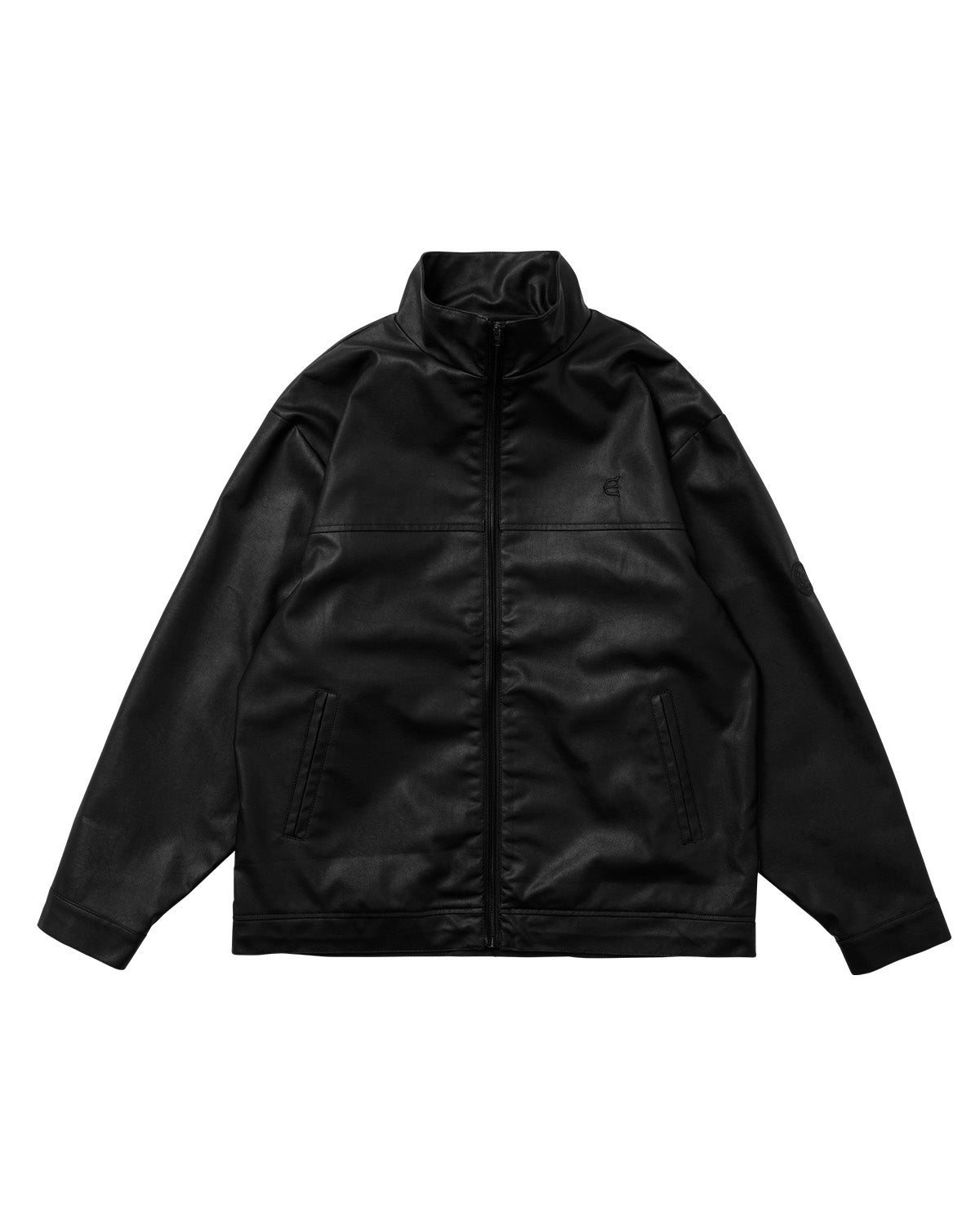 STAND COLLAR LEATHER JACKET - BLACK – Evisen Skateboards ゑ