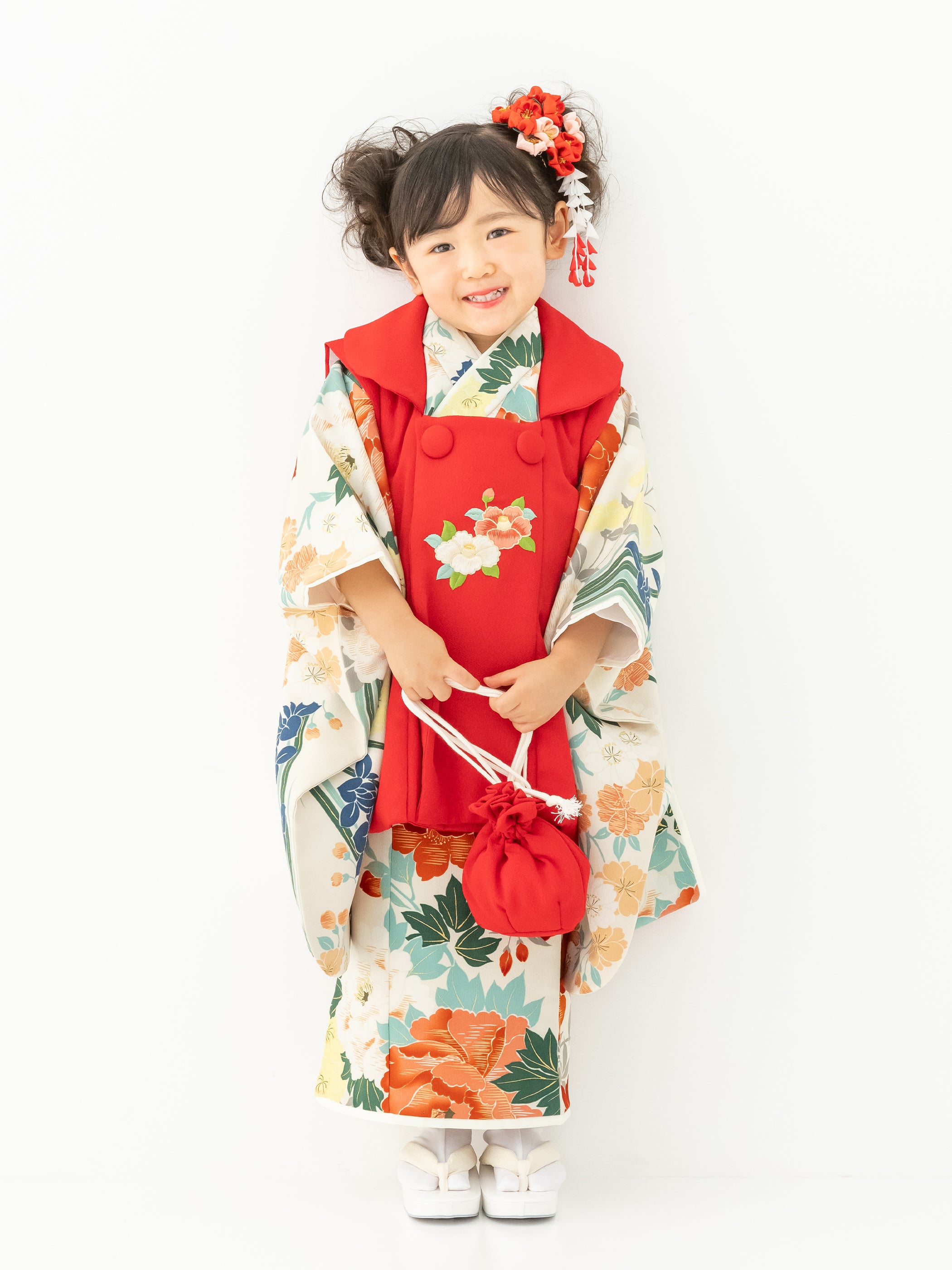 S0306 牡丹に百合/オフ | 七五三着物レンタル | tententen – tententen