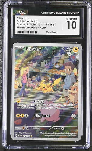 CGC GEM MINT 10 Pokémon English Pikachu 173/165 2023 Scarlet