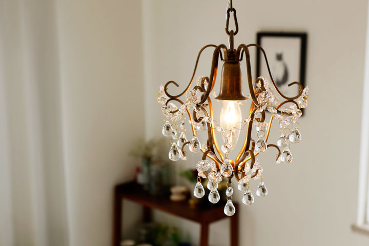 楽天市場】プチシャンデリア LED 【 Drop / アンティークゴールド 】 1