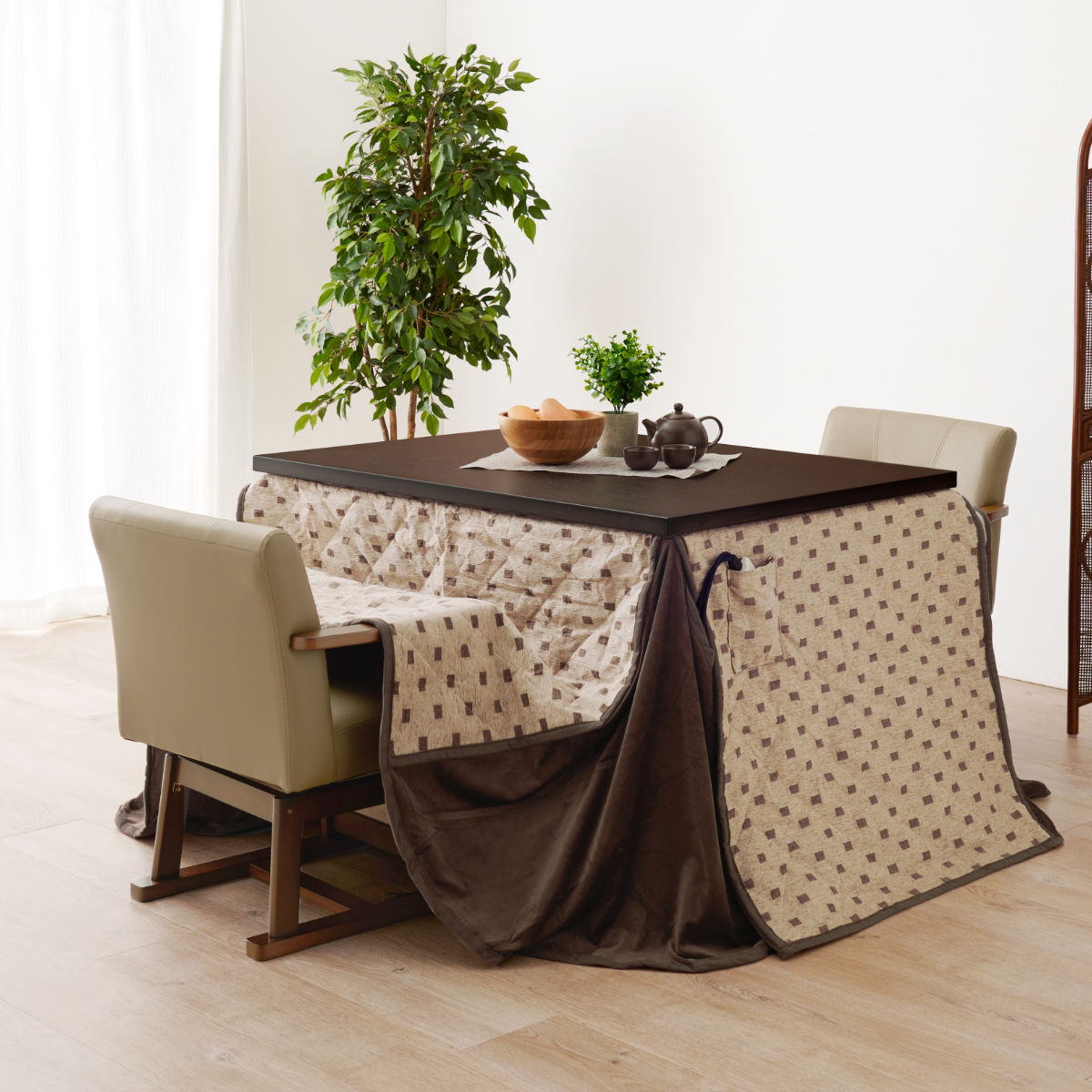 楽天市場】ダイニングこたつセット 4点セット トルタ 幅105cm 継脚