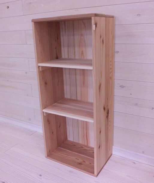 楽天市場】【 無垢杉板 収納 BOX 】国産杉 3段 幅380×奥行250×高さ900