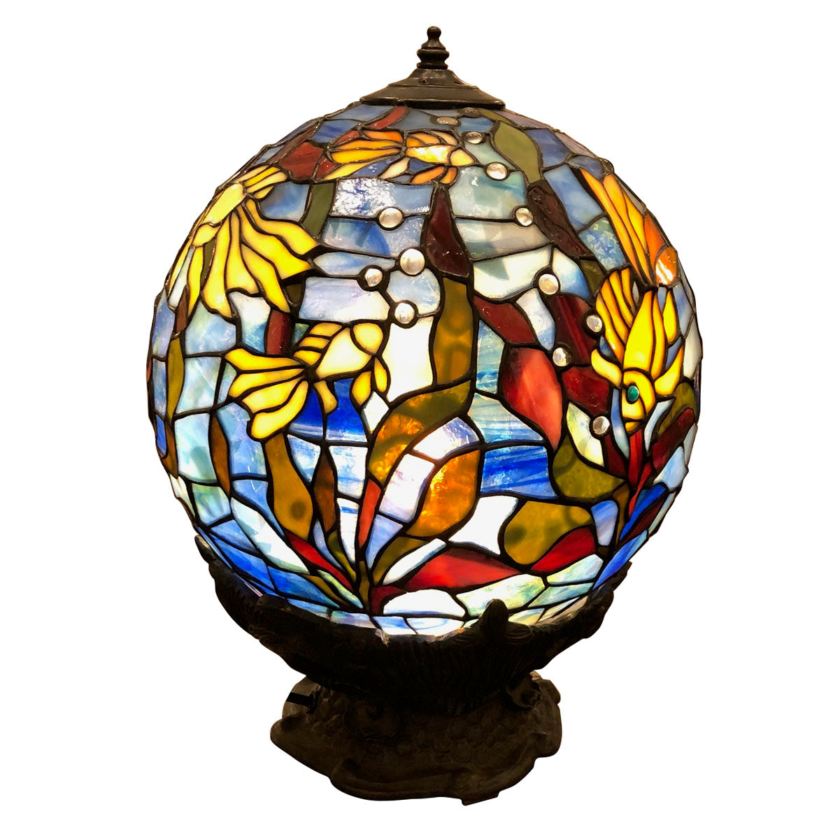 球体型ステンドグラス ポーランド製 水中の優雅な世界を楽しめる 本物