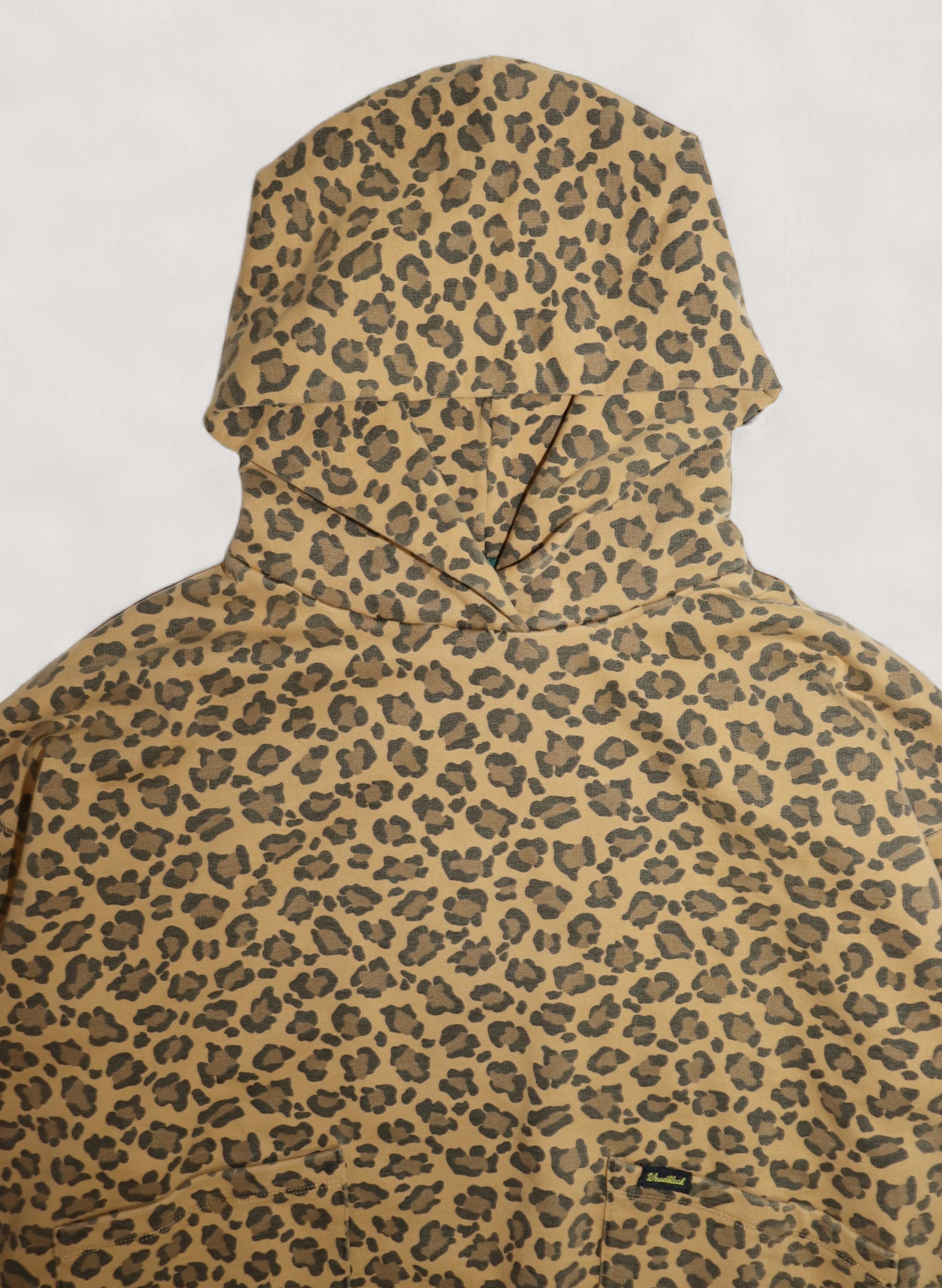 WOODBLOCK LEOPARD SWEAT HOODIE (WB-24AW-007)