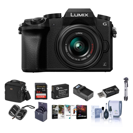 Panasonic LUMIX DMC-G7 Mirrorless Camera w/14-42mm Lens, Black