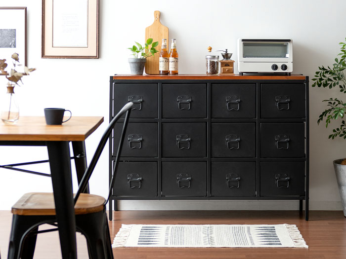 ヴィンテージ調ドロワーチェスト BILLS〔ビルズ〕 [幅12] 12ドロワー