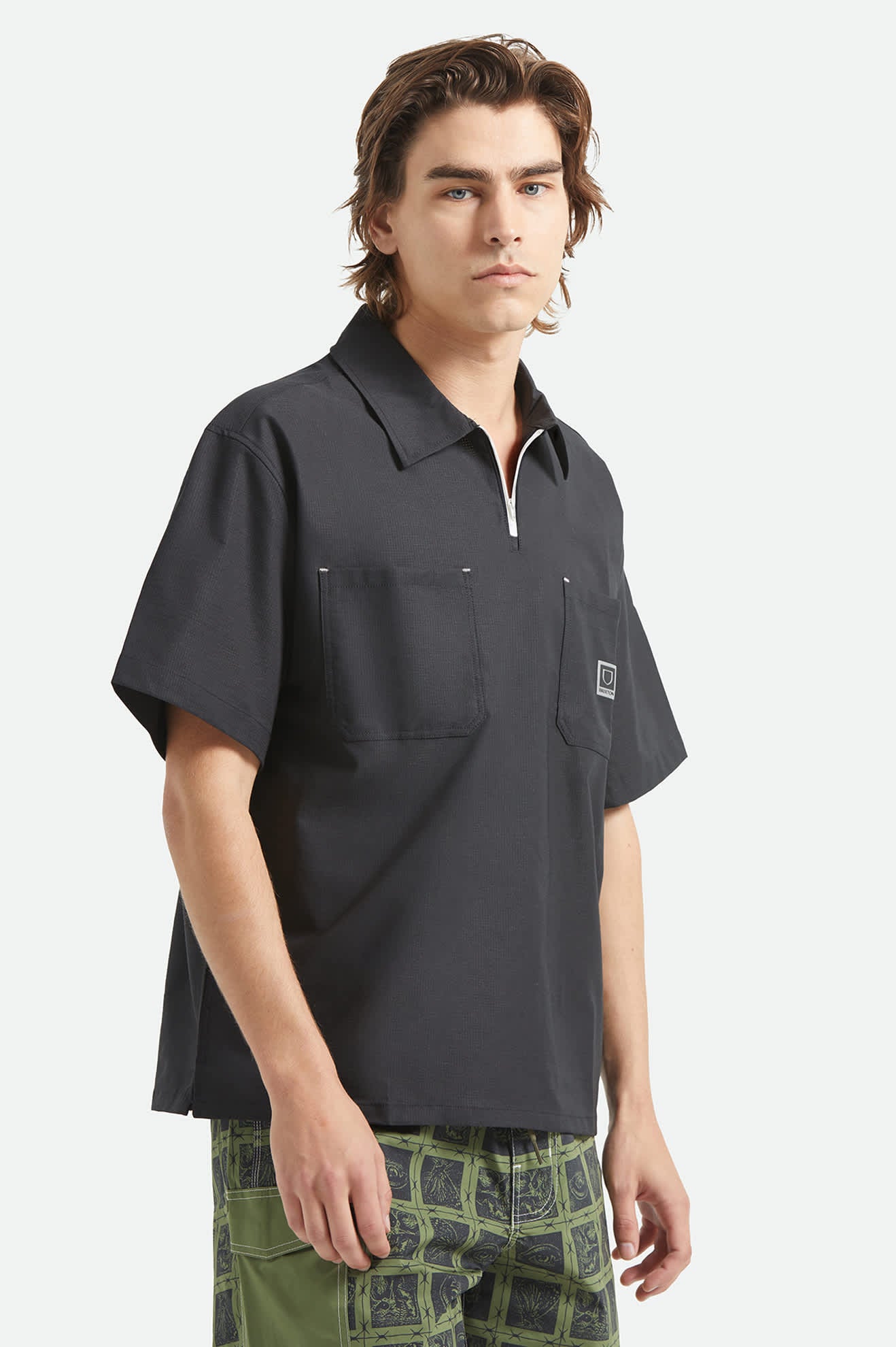 Men's Journey Lightweight 1/2 Zip Cropped Short Sleeve Shirt in