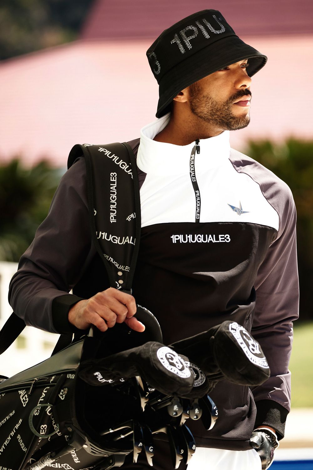 1PIU1UGUALE3 GOLF - 113 GOLF HALF ZIP / 刺繍サークルロゴ 4WAY