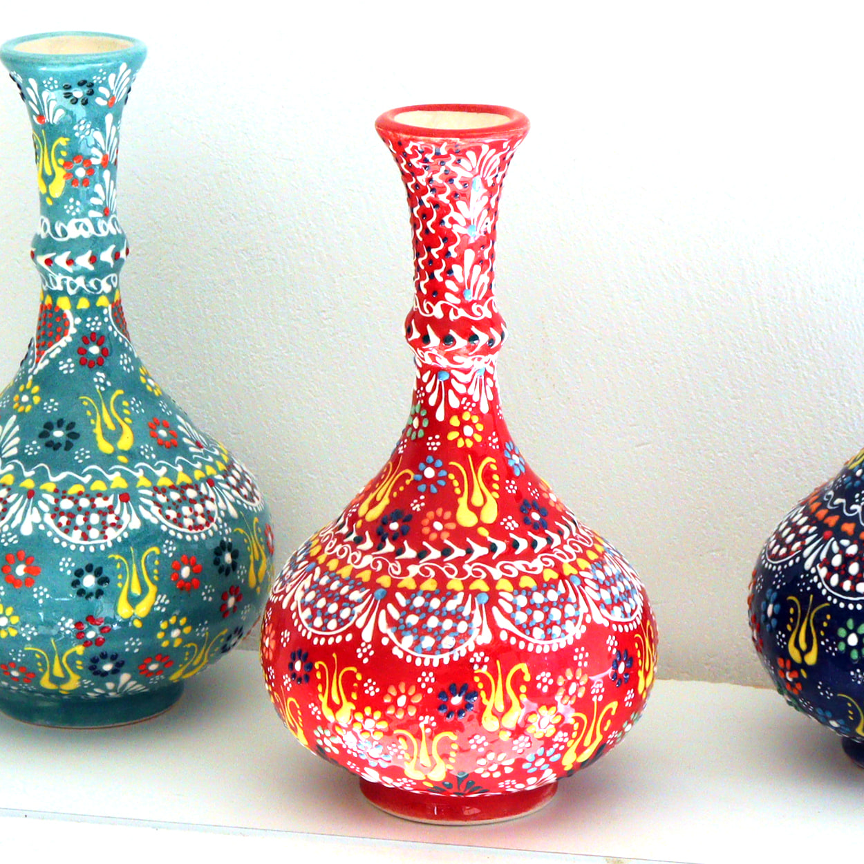 トルコ陶器 花瓶 一輪挿し フラワーベース 高さ20×直径12cm フラワー