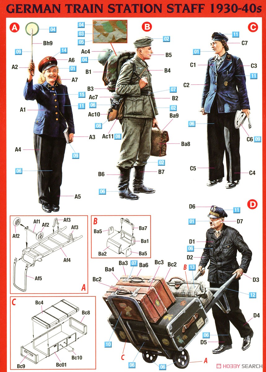 ドイツ人駅員 4体入 1930-40年代 (プラモデル) - ホビーサーチ