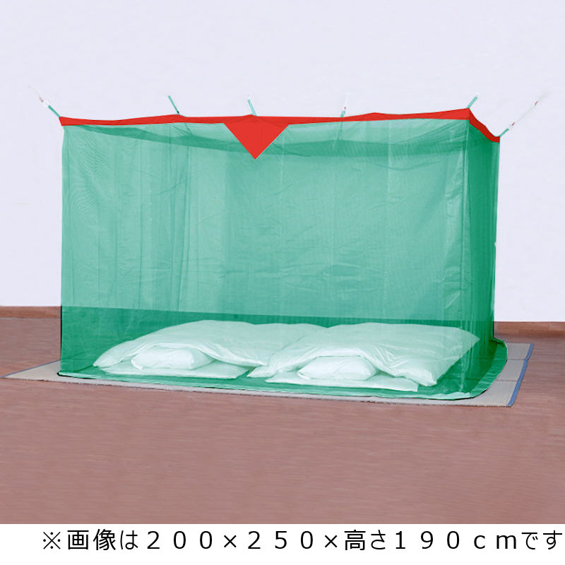 洗えるナイロン蚊帳 グリーン 8畳用 250×350×高さ190cm の