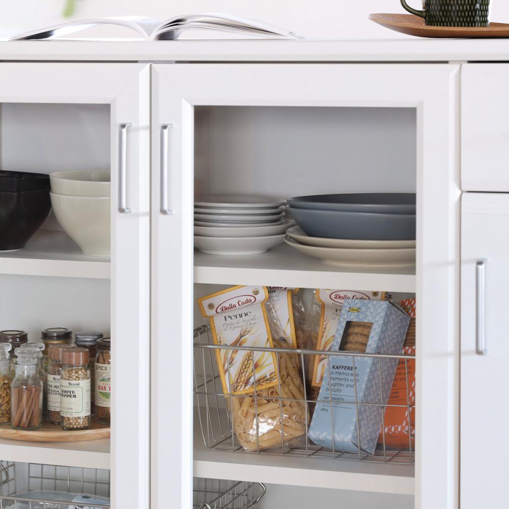 白井産業 カウンターワゴン べアルモ 幅111cm ホワイト BRMー