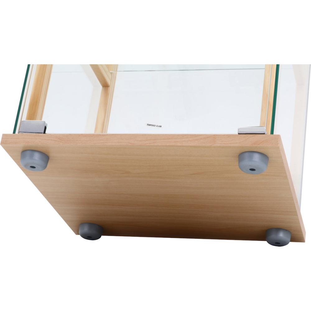 不二貿易 ガラスコレクションケース4段 ナチュラル 全面ガラス 木製