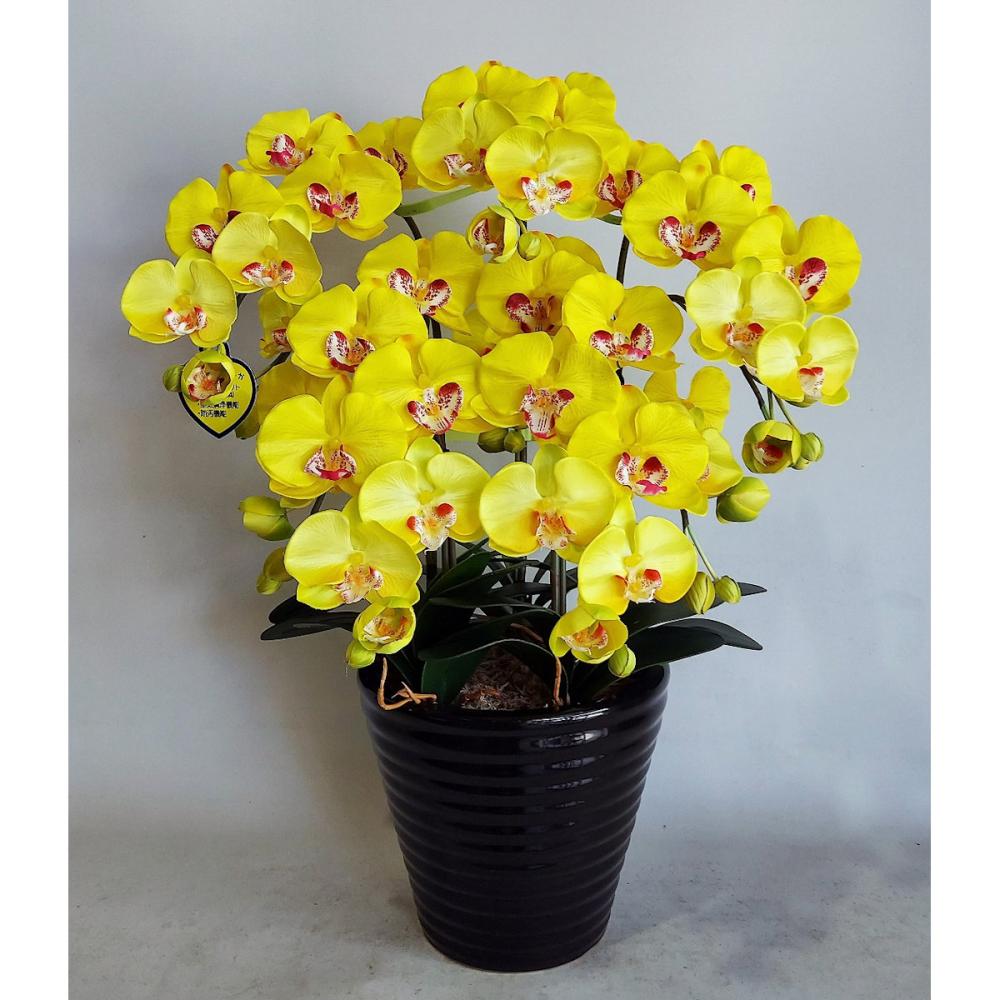 造花 胡蝶蘭 5本立ち 黄 の通販 | ホームセンター コメリドットコム