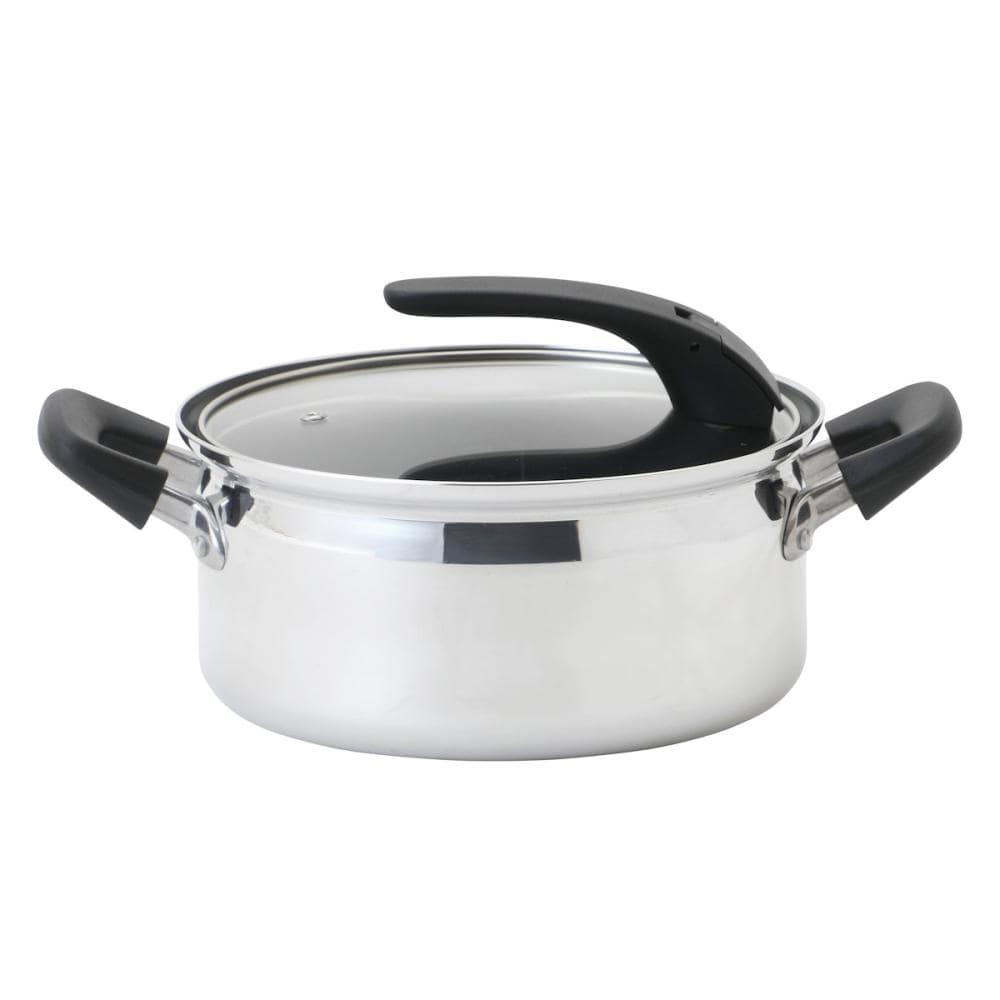 アテーナライフ IH対応 目盛り付き吹きこぼれにくい超軽量アルミ両手