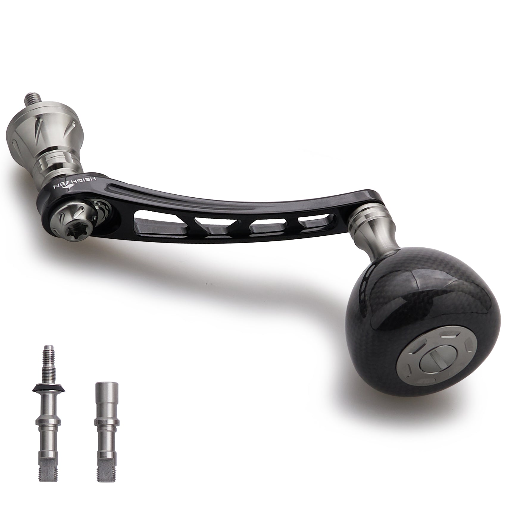 HEIGHTEN 65-70mm可変 リール ハンドル 36mm カーボン製 ノブ搭載