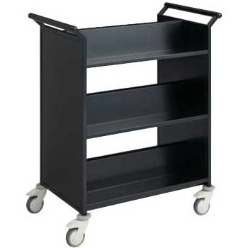 LW13CA-Z25 オカムラ ブックトラック パッセント 本体両面3段 ブラック