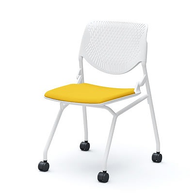 81S1AY-FSG2 オカムラ ルナチェア 4本脚 ホワイトシェル ホワイト