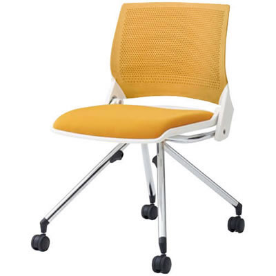 931CGB-F002 オカムラ クリール 4本脚 背メッシュ ホワイトシェル 肘