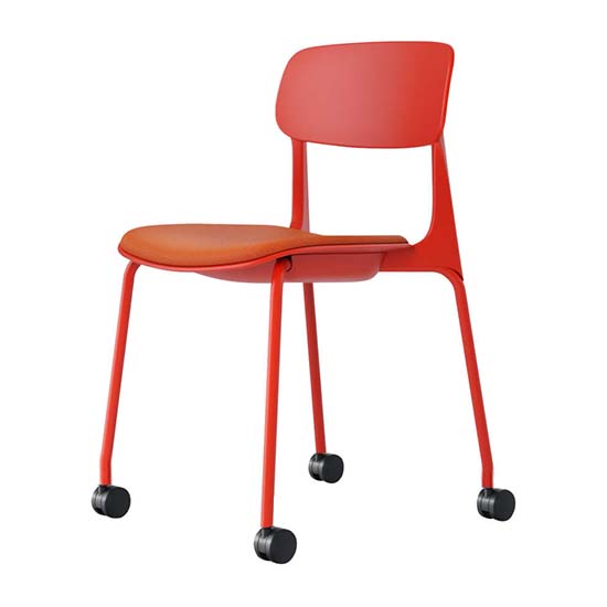 8124RL-FPE8 オカムラ ミーティングチェアena 座パッド付き 4本脚