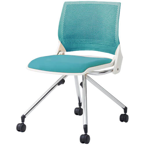 931CGB-F002 オカムラ クリール 4本脚 背メッシュ ホワイトシェル 肘