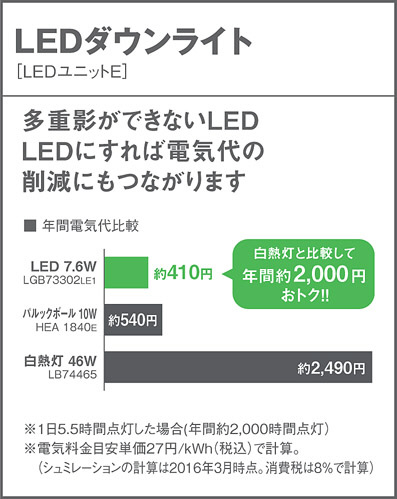Panasonic LED ダウンライト LSEB5074LE1 | 商品紹介 | 照明器具の通信