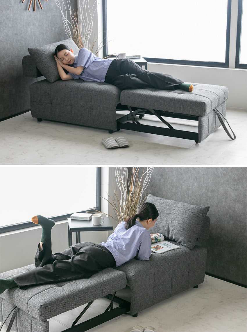 lushroom ソファー 1人掛け 布 グレー ブラック ファブリック ソファ