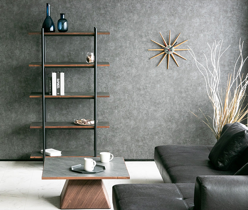 lushroom オープンラック 大理石調 ウォールナット オーク