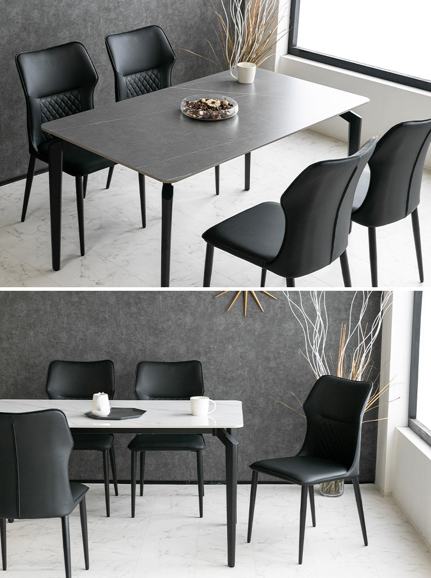 lushroom 【同色2脚セット】 ダイニングチェア レザー 合成皮革