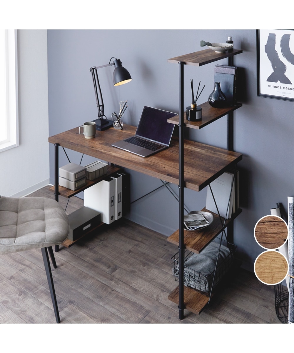 ネジ止め不要！組み立て簡単デスク 収納ラック付き 通販【ニッセン】