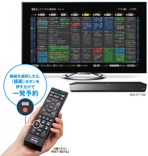 BDZ-EW510 特長 : しっかり録画 | ブルーレイディスクレコーダー | ソニー