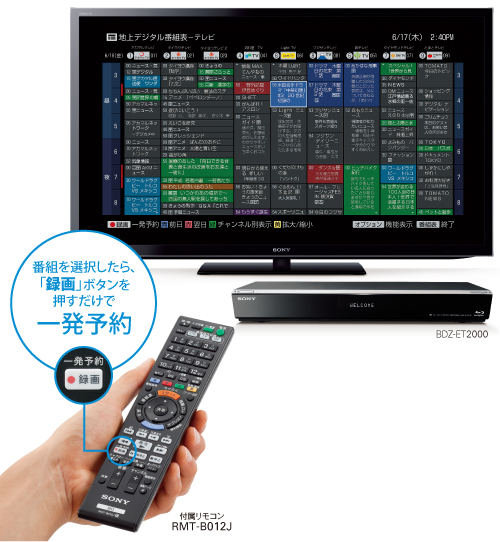 BDZ-ET2000 特長 : 充実の「録る」機能 | ブルーレイディスク