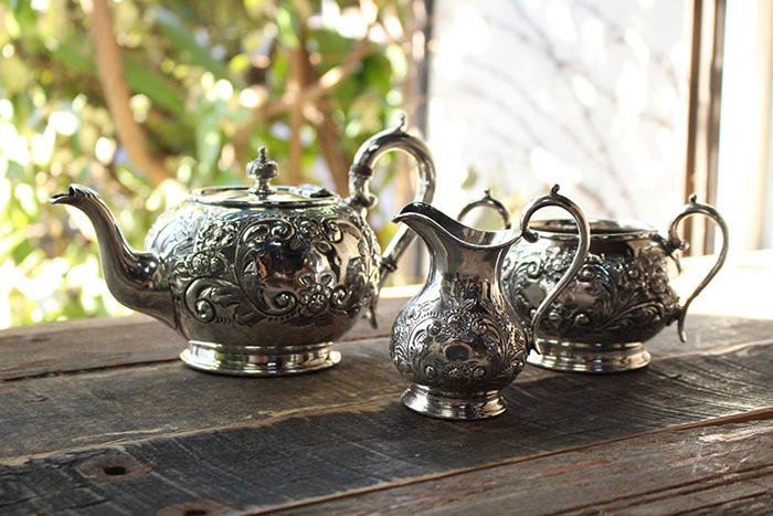 アンティークシルバープレートティーセットJDS アンティーク食器