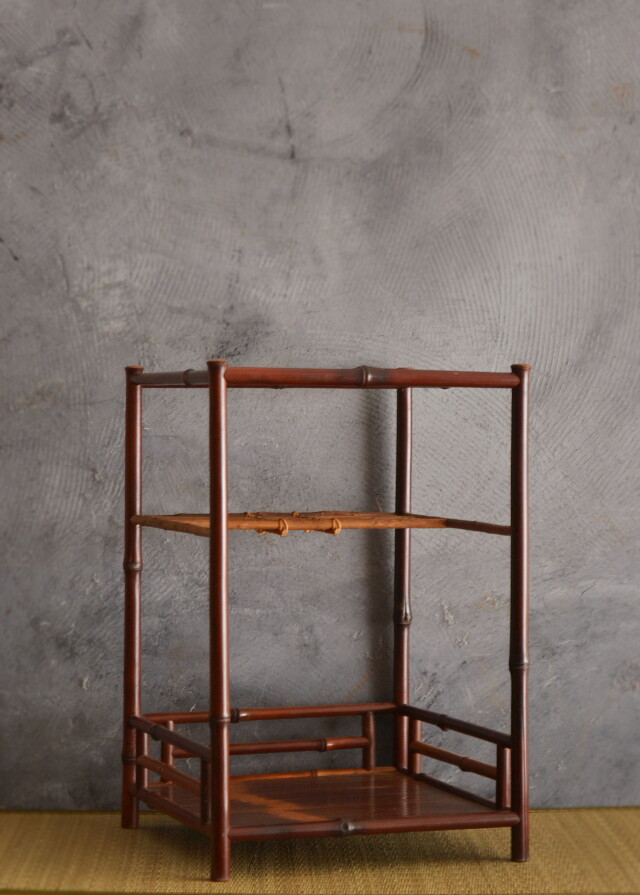 綾瀬棚 煎茶道 煎茶 茶器 棚 黒竹 古竹