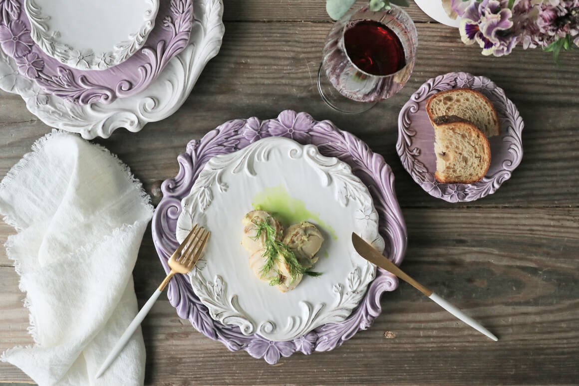 ELIOS MYFLOWER エリオス マイフラワー ディナープレート 29cmパープル