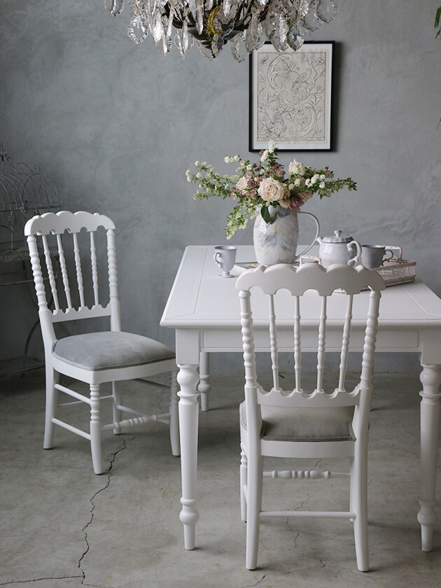 SophieダイニングチェアNapoleonホワイト&ライトグレー おしゃれな家具