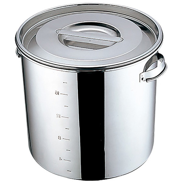 三宝産業 UK 18-8 ステンレス丸・深型キッチンポット 目盛付 11cm
