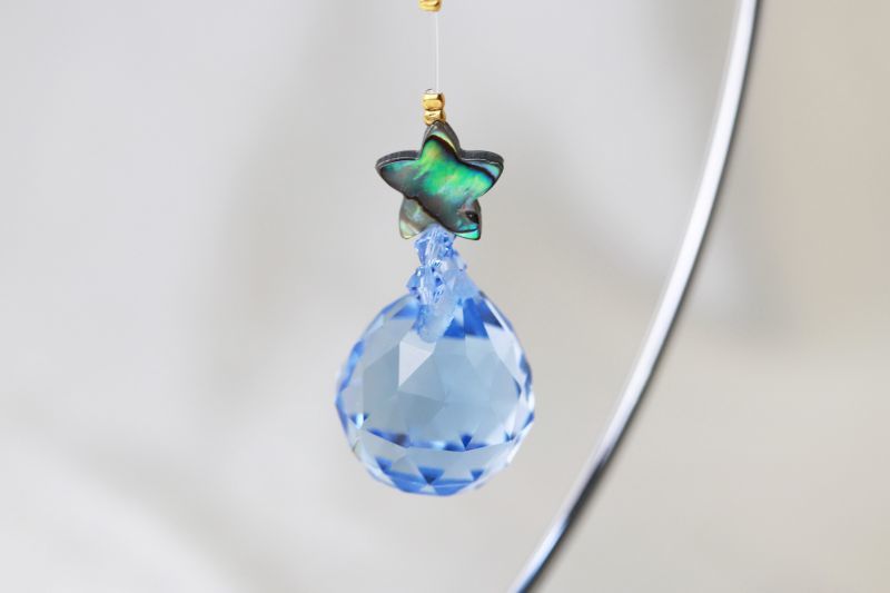 サンキャッチャ― 卓上 リトルプリンセス ブルー クリスタルガラス