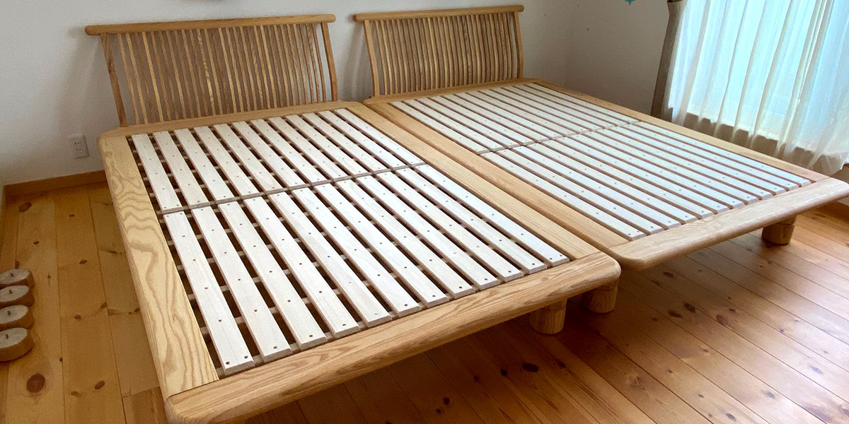 新高間 西川の6段階に高さ調整ができる国産ベッドフレーム -床板すのこ