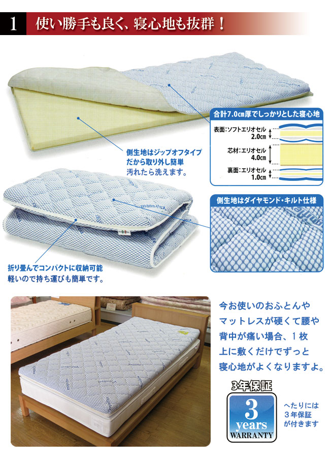 イタリアンフトン2｜イタリア製高反発マットレス「マニフレックス