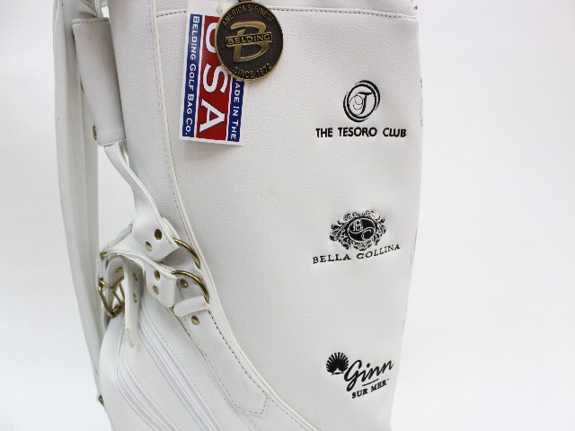 キャディバッグ ホワイト サイン入り 中古 ベルディング(BELDING