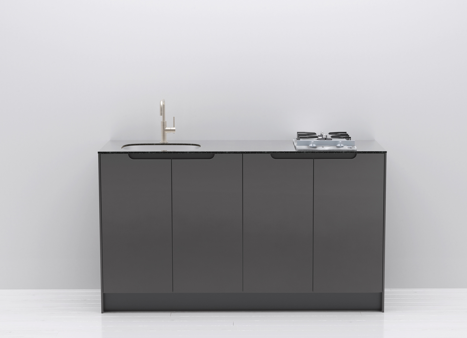 キャビネットキッチン ダークグレー W1500 | KB-KC020-03-G183