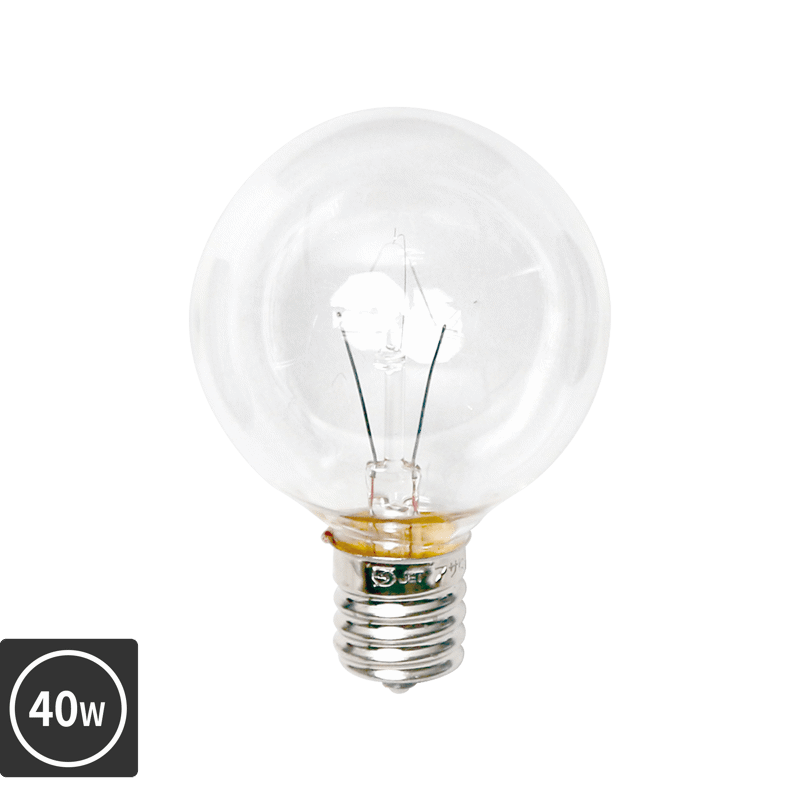 白熱ボール電球 白熱クリアボール70(E26)40W | LT-BB003-06-G141