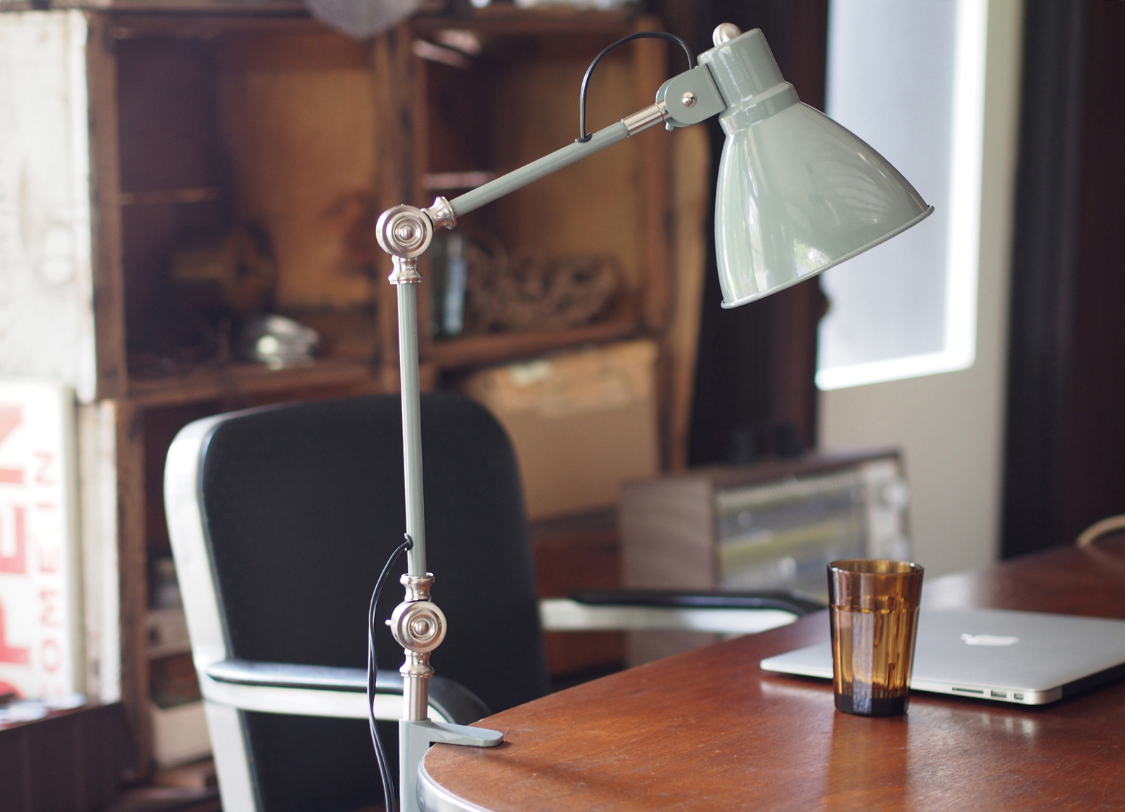 インダストリアルアームライト グリップ サックスグレー | LT-OT004-07