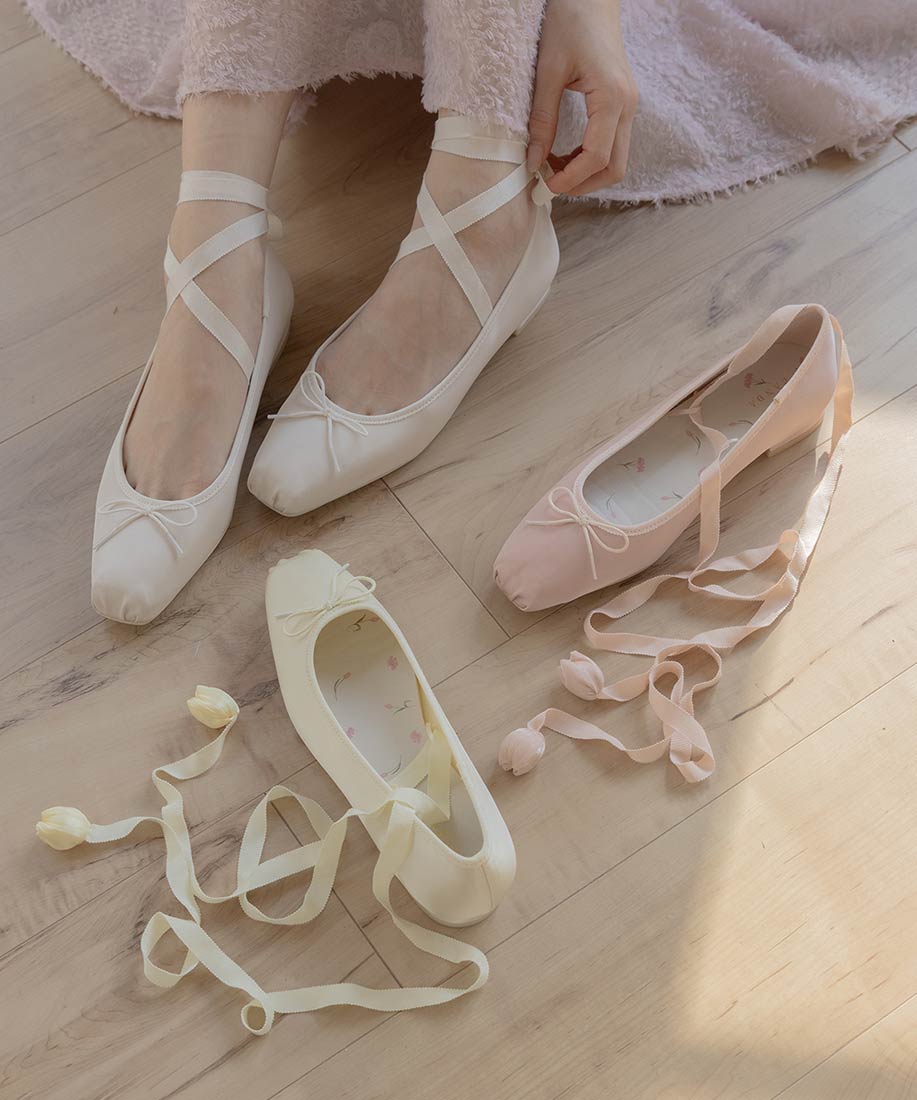 Tulip Collection】2WAY チューリップレースアップバレエシューズRANDA