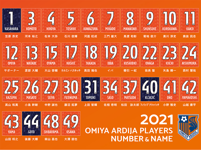 店頭でのネーム&ナンバーの対応開始について｜RB大宮アルディージャ