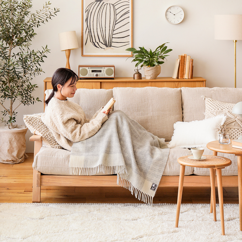 ウールブランケット Silkeborg ダナーヤ フレームチェック ｜家具