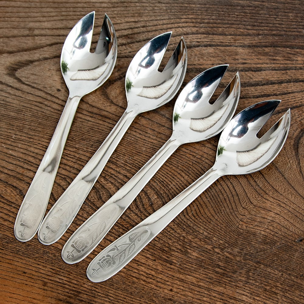 4個セット】ネパールのカジャ スプーン 18cmパーティ料理などに