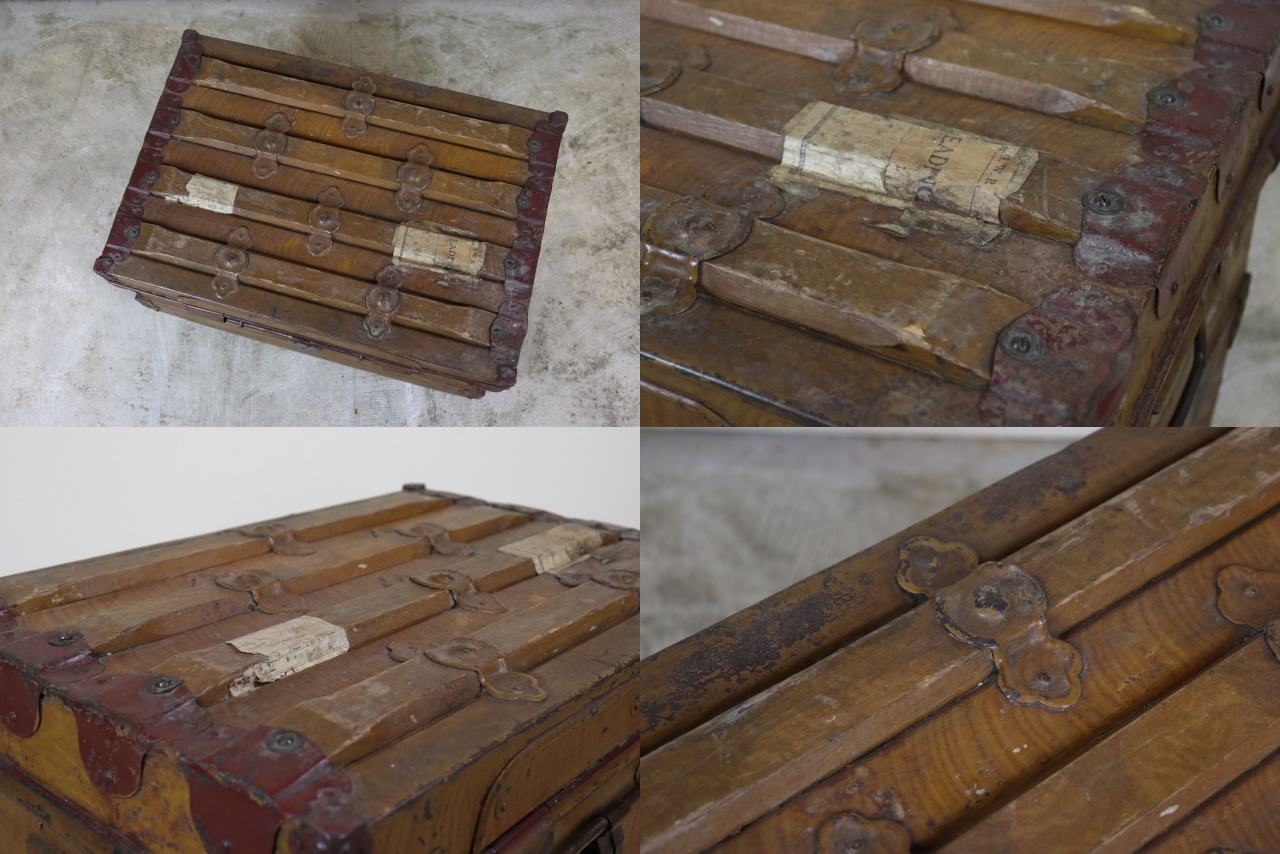 スチールボックス トランク アンティーク イギリス製 ち9-1